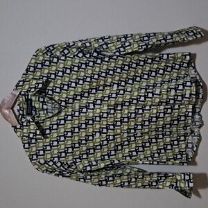 🗽Jones New York Collection Size M  lime green & navy blue ⛓️ chain link design